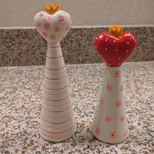 Wooden Heart-Shaped Tree Ornaments – Set of 2 (5" & 6")